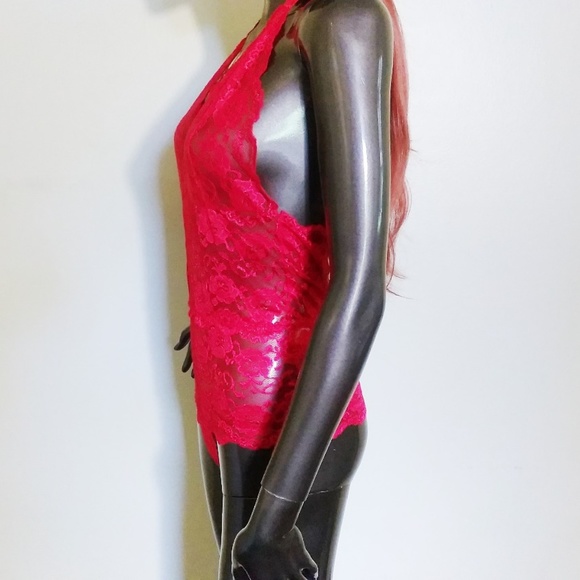 Adorejoy Ribbon-tie Halter Teddy - Picture 2 of 5